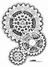 Steampunk Gears Tattoo Drawing Cogs Tattoos Designs Gear Ink Doodles Drawings Punk Clock Steam Patterns Got Part Make Coloring Nice sketch template