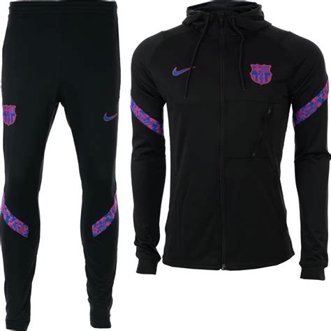 nike fc barcelona strike hoodie trainingspak   zwart roze blauw