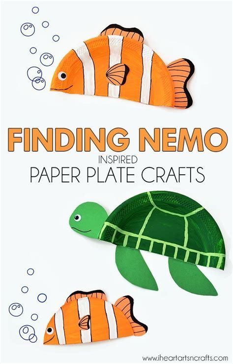finding nemo inspired paper plate crafts  heart arts  crafts