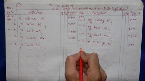 single column cash book class  part  youtube