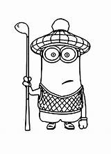 Minions Kevin Golf Despicable Dress Pages Coloring Pages2color Cookie Copyright sketch template