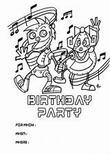 Birthday Party Invitation Coloring Invitations Pages Robot Kids Color Print Hellokids sketch template