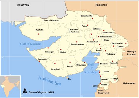 filemap gujarat state  districtspng wikimedia commons