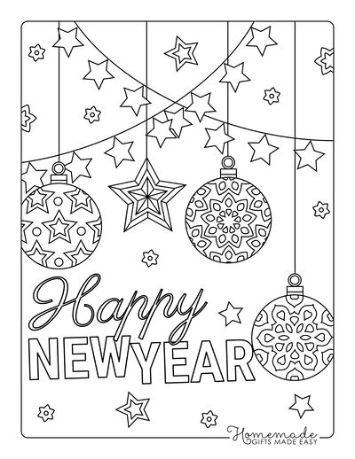 years resolutions coloring pages