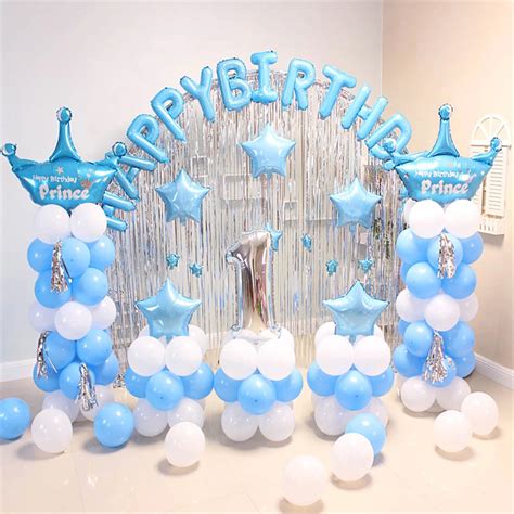 balloons decoration happy birthday party decorations kids background wall blue balloon st