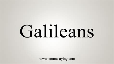 galileans youtube