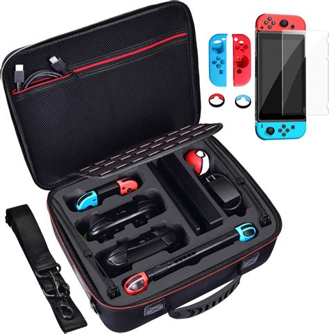 diocall deluxe carrying case compatible  nintendo switch  pro controller accessories