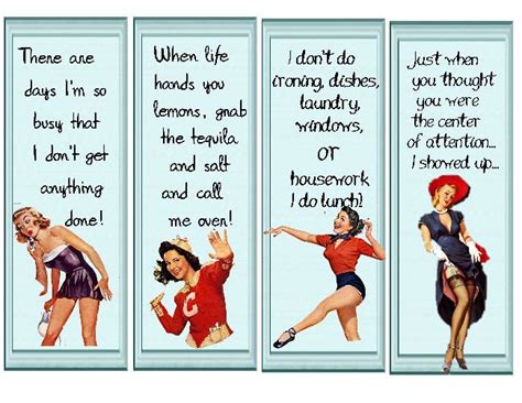 Retro 50 S Pin Up Ladies Bookmarks With Quirky Sayings