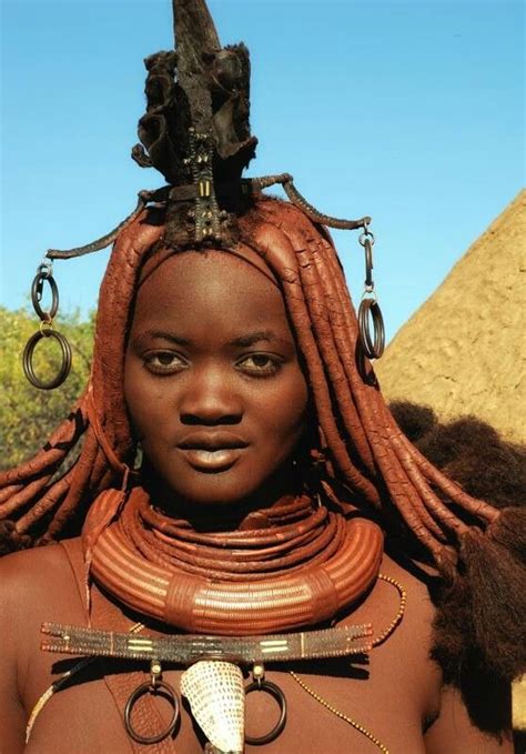 Young Woman From The Himba Tribe Africa People Namibia Himba People