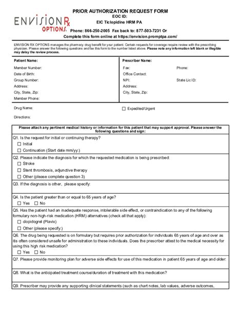 Envision Rx Prior Authorization Form Adderall Fill Out And Sign Online