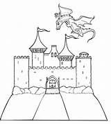 Dragon Flying Schloss Castillos Princess Malvorlagen Castillo Zamki Ausmalbild Kolorowanki Castles Castelos Wydruku sketch template