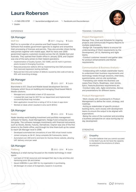 top qa manager resume examples samples   enhancvcom