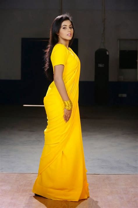 poorna latest gorgeous yellow saree photo shoot shamna kasim
