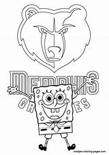 Grizzlies Memphis Coloring Pages Nba Search Spongebob Colouring sketch template