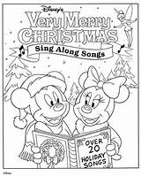 Christmas Coloring Disney Pages Mouse Mickey Printable Minnie Colouring Kids Easy Popular sketch template