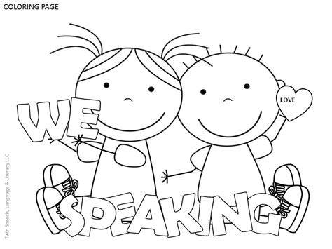 speech therapy door signs coloring pages twin speech language