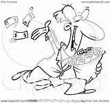 Rich Money Throwing Illustration Outline Charitable Businessman Clip Toonaday Cartoon Royalty Rf Clipart 2021 sketch template