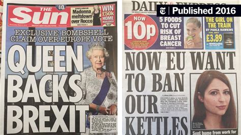 brexit vote  tabloids chance  unleash anti european tendencies   york times