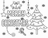 Merry Coloring Christmas Pages Printable Kids Words Adults Sign sketch template