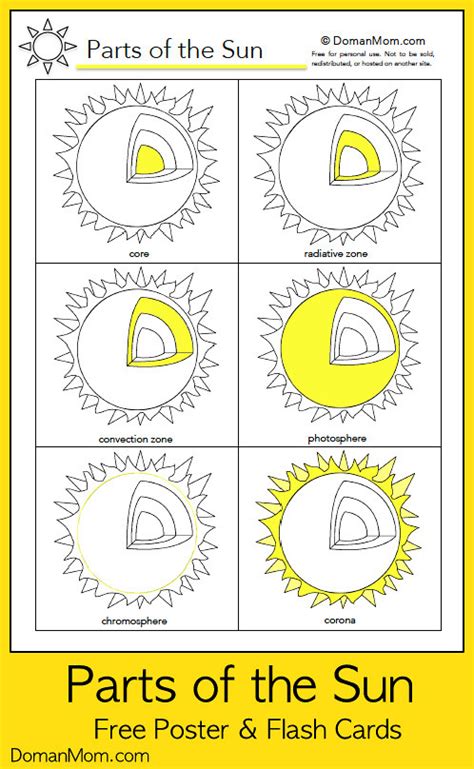 toddler science parts   sun poster flash cards domanmomcom