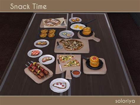 sims  cc custom content food clutter decor  sims resource soloriyas snack time