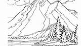 Coloring Mountain Pages Printable Landscape Adults Scenery Rocky Mountains Adult Color Snowy Getcolorings Getdrawings Road Pa Colorings Print sketch template