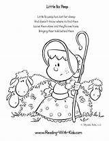 Nursery Pages Rhyme Rhymes Coloring Preschool Visit Homeschool Stories Bo Peep sketch template