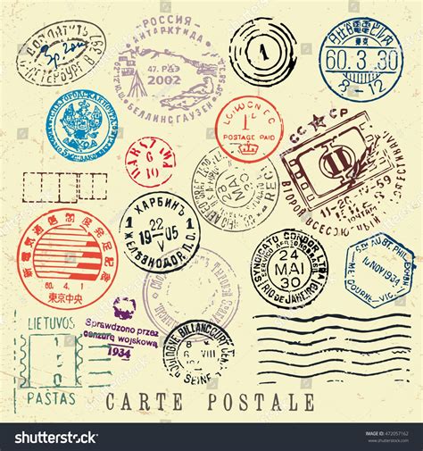 vector document stamp set great  vintage designs stamp business