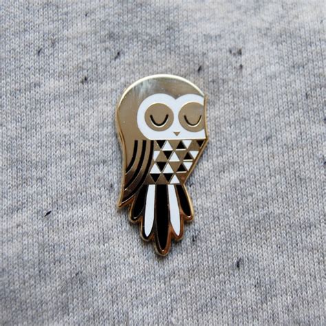 twit owl enamel pin badge  peski studio notonthehighstreetcom