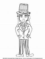 Coloring Pages Uncle Sam Printable Independence Popular Getdrawings Drawing Placecards Placemats Coloringhome Comments sketch template