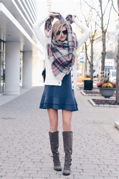 how to tie a blanket scarf and the cutest fall dress outfit