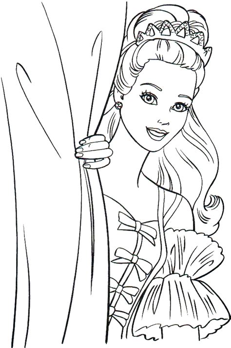 queen barbie  crown coloring pages