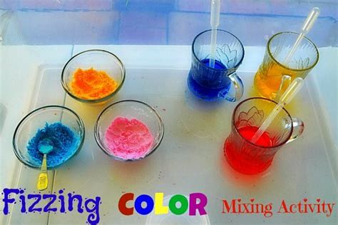 science experiments  kids fizzing color mixing activity fun littles