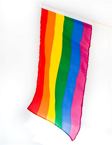 Rainbow Flag On Wooden Stick Qx Shop