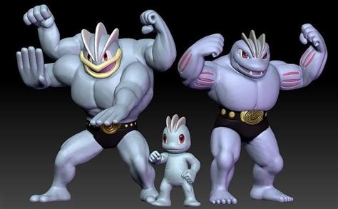 pokemon machop machoke machamp 3d model 3d printable cgtrader