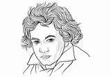 Beethoven Ludwig Tekening Bewerk Modifier Vecteur Vectoriel sketch template