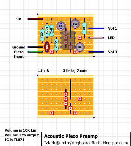 guitar fx layouts acoustic piezo preamp