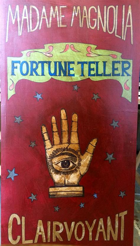 vintage fortune teller sign painted  ply board vintage fortune teller circus poster