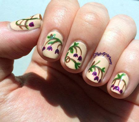 violet bluebells nudemani floral nailart prettynails bellashoot