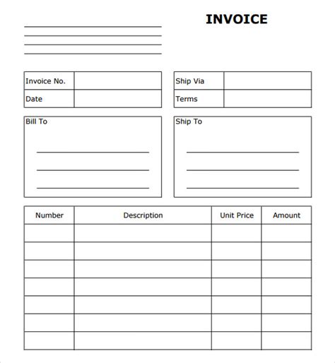 bill invoice templates   word excel  formats samples