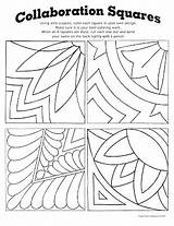 Collaboration Squares Projects Coloring Pages Student Square Friday Colored Either Crayons Given Each Easy Color Pencils Kids sketch template