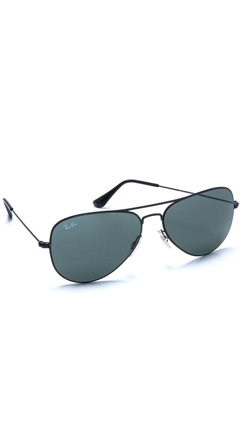 ray ban thin aviator sunglasses in black for men lyst