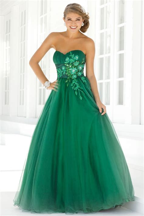 green prom dresses dressed  girl