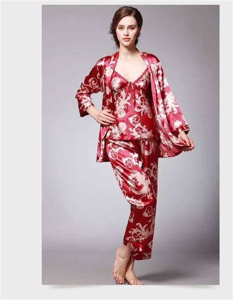womens silk satin pajamas pyjamas set sleepwear loungewear  size  piece suit   xl xxl