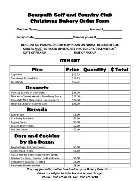 bakery order form christmas  flickr photo sharing