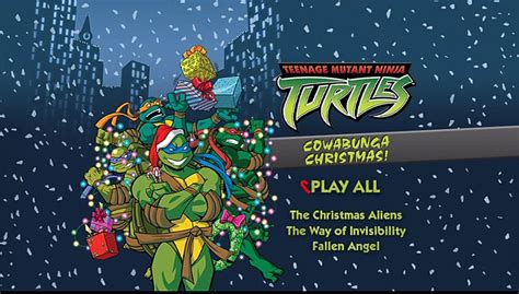 teenage mutant ninja turtles cowabunga christmas dvd menu