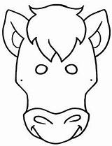 Printable Kids Mask Coloring Masks Horse Donkey Crafts sketch template
