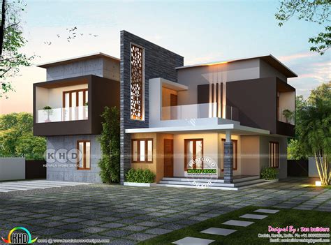 awesome ultra modern contemporary house  sq ft kerala home design  floor plans