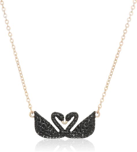 amazoncom swarovski iconic swan collection womens necklace black