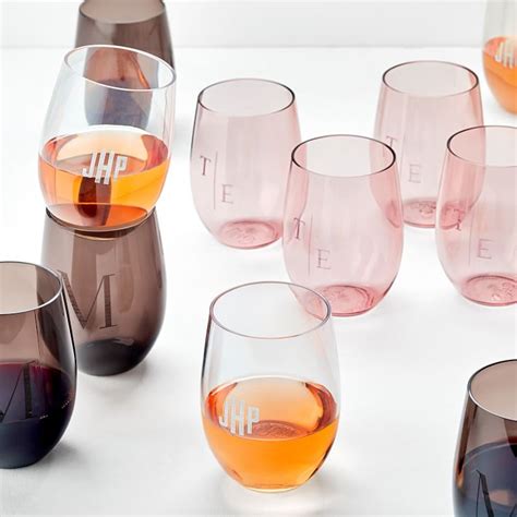 acrylic stemless wine glasses set of 4 personalized wine glasses